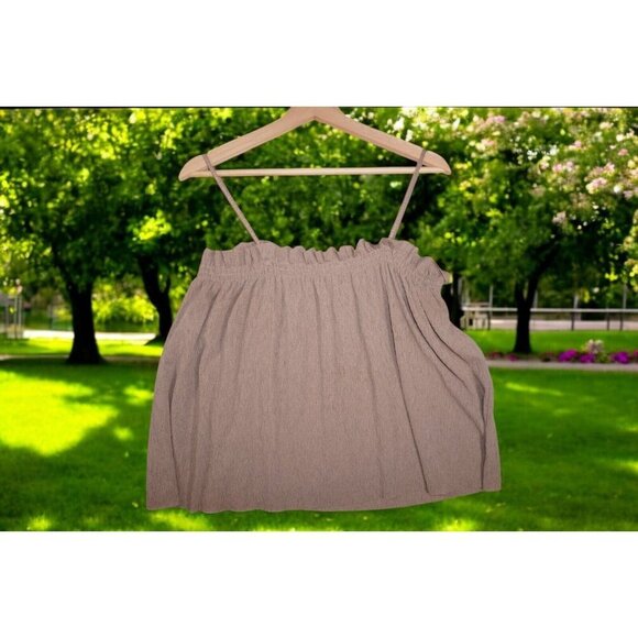 Zara Tan Ruffled Smocked Cami Top - Size M - Made in Portugal - Picture 3 of 12